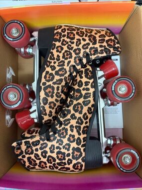 Impala Leopard Print Retro QuaRoller Skates - Women’s 8